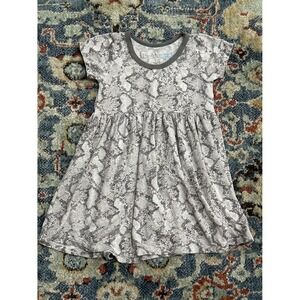 Bestaroo Dress Kids 4T Grey Snakeskin Print Modal Short Sleeve EUC